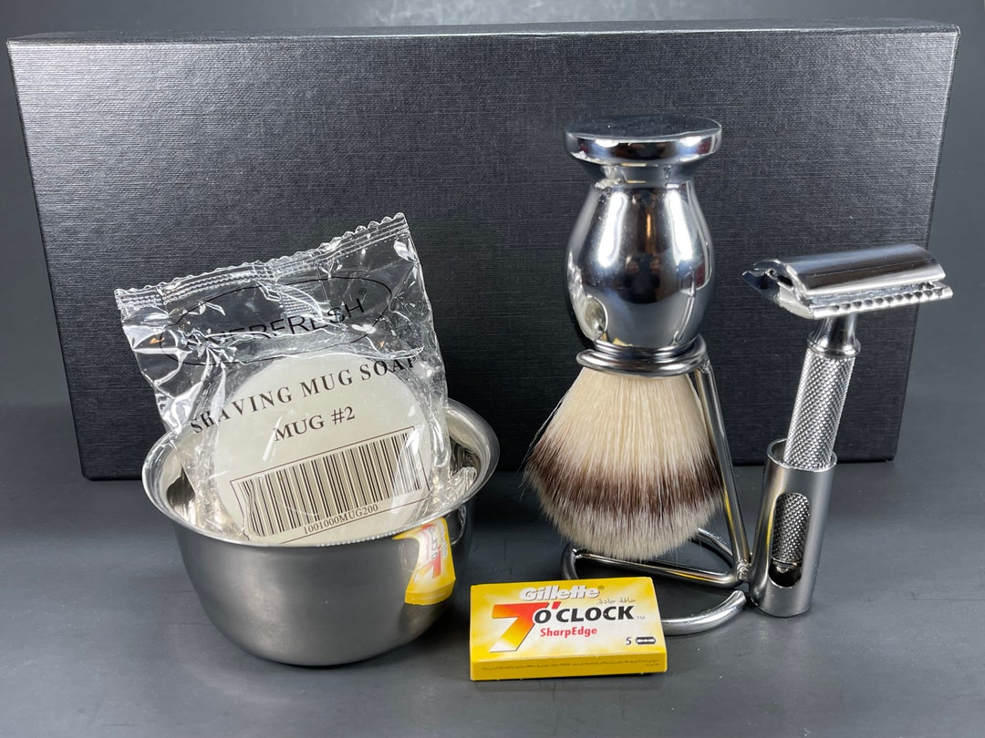 Wet Shave Kit for Men Classic Metal Shaving Set Safety Razor Etsy