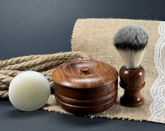 Handmade Wood Shaving Set kit, Shaving Mug Bowl, Brush, shaving Soap set Gift set Man Dad holidays Christmas Gift