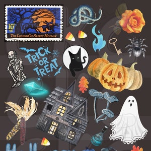 Sleepy Hollow Halloween Collage Kit Digital Download