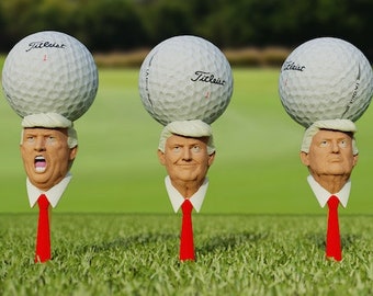 Donald Trump Golf Tees - Hand Painted (Set of 3 Big, Strong, Beautiful Tees)