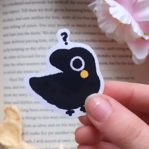 crow - crow sticker - cute - cute sticker - bird lover gift- bird sticker - raven - raven sticker - cute crow - cute raven - witch sticker