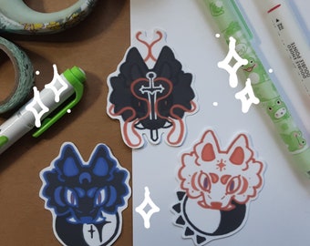 Fenrir - Fenrir sticker - Skoll and Hati - Norse Mythology - Norse sticker - Skoll sticker - Hati sticker - Sun and Moon - Sword