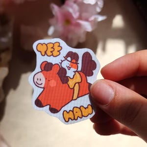 Cowboysticker - schattig - schattige sticker - schattige cowboysticker - western - westernsticker - yee haw - paardsticker - cadeau westernliefhebber