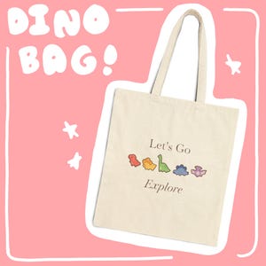 Dinosaur tote bag - cute - cute tote bag - dinosaur lover gift - nature lover gift - tote bag - naturalist  - stegosaurus -