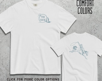 Cowboy Yee Haw Tee, Comfort Colors Vintage Style Western, Unisex T-shirt, Cowgirl, Gift, Howdy
