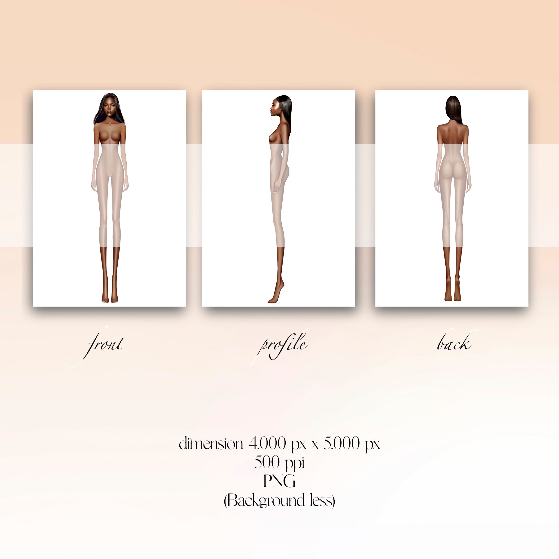 Croquis Template Women Fashion Figure for Digital Illustration ...