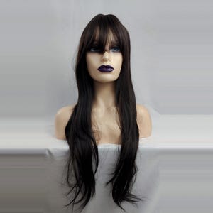 24-Inch Silky Straight Brown Wig - Heat Resistant Synthetic Hair with Natural Look for Cosplay/Daily Wear with Free Hairnet Gift