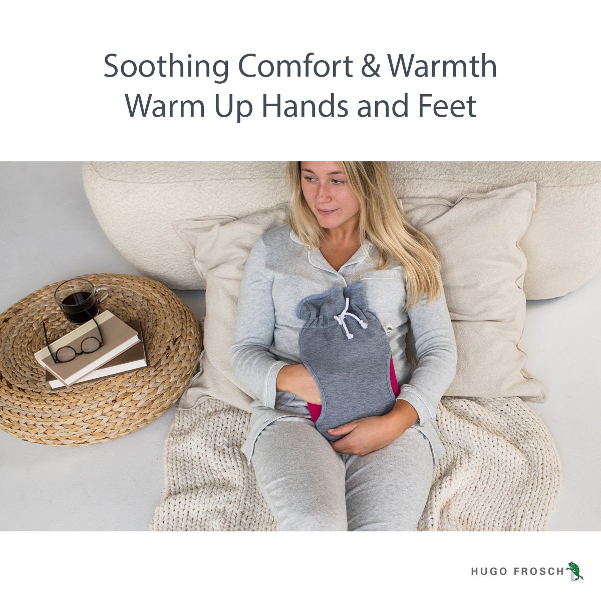 Eco Hot Water Bottle No Cover, Gold, Pain Relief Lower Back Pain