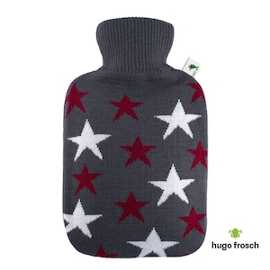 Knit Hot Water Bottle with Star Cover – Long-Lasting Heat, Cozy Comfort, Made in Germany