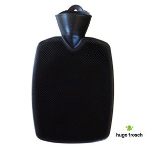 Furry Hot Water Bottle with Black Fur Cover: Certified Safe, Made in Germany image 2