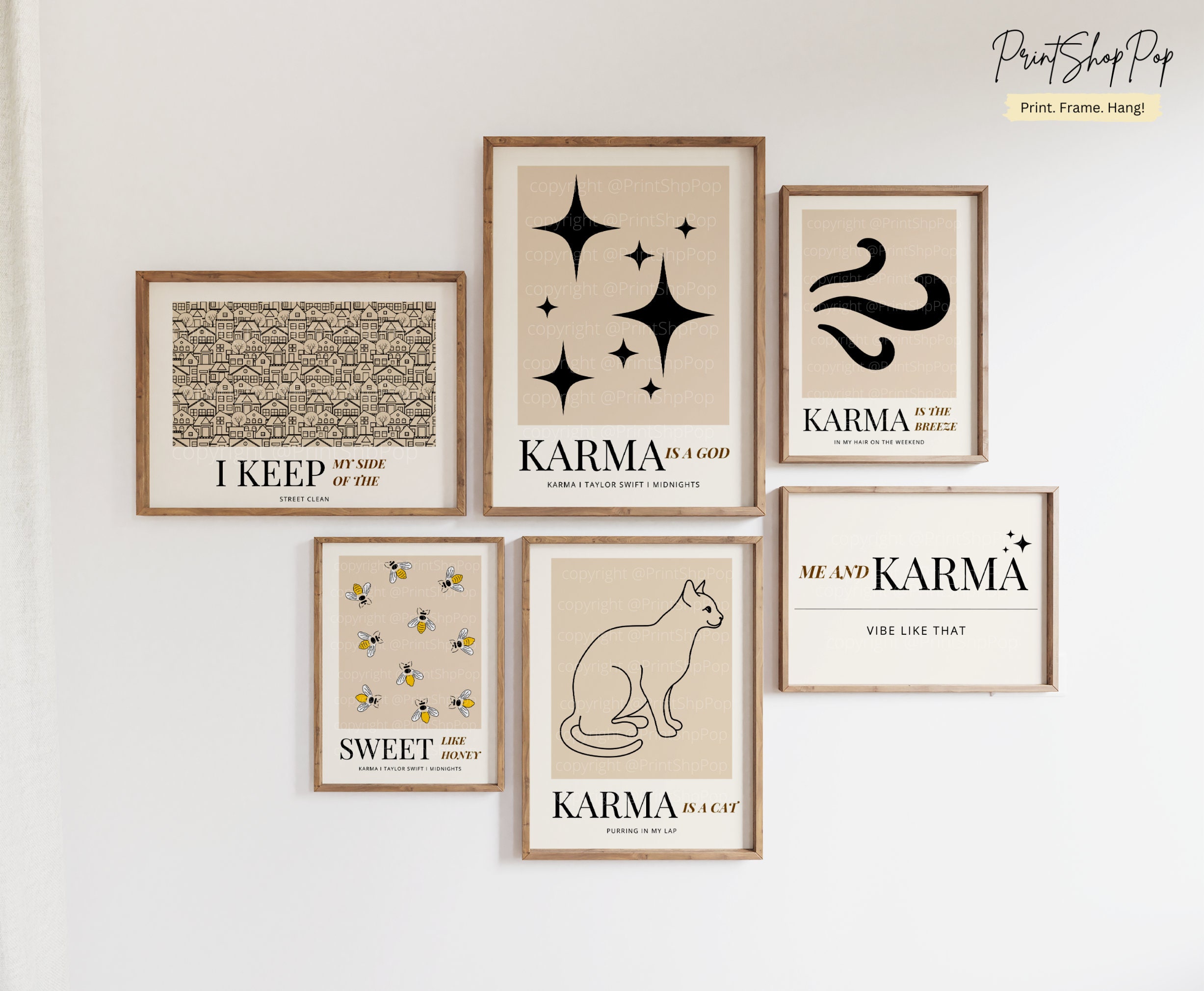 Printable Karma Wall Art Gallery, Taylor Swift Karma Prints, Taylor