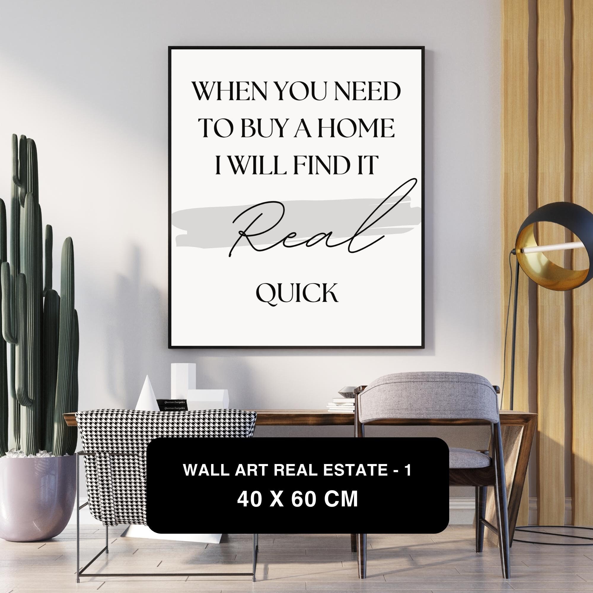 Real Estate Wall Art,3pc Set Printable Wall Art,real Estate Office ...