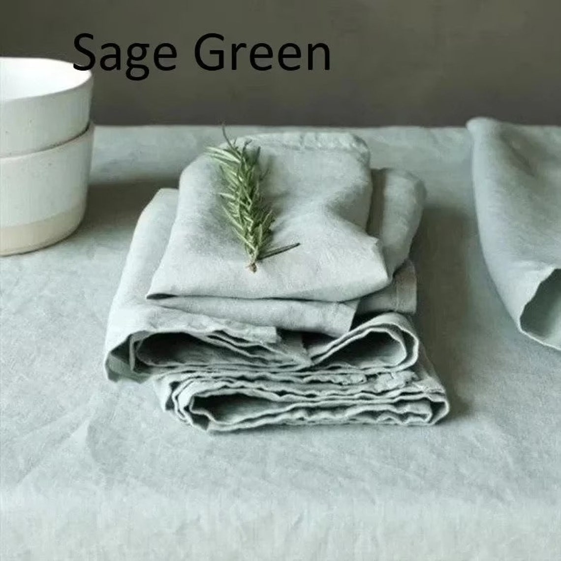 50 Pack Sage Green Napkins Cotton Napkins Handmade Napkins Etsy