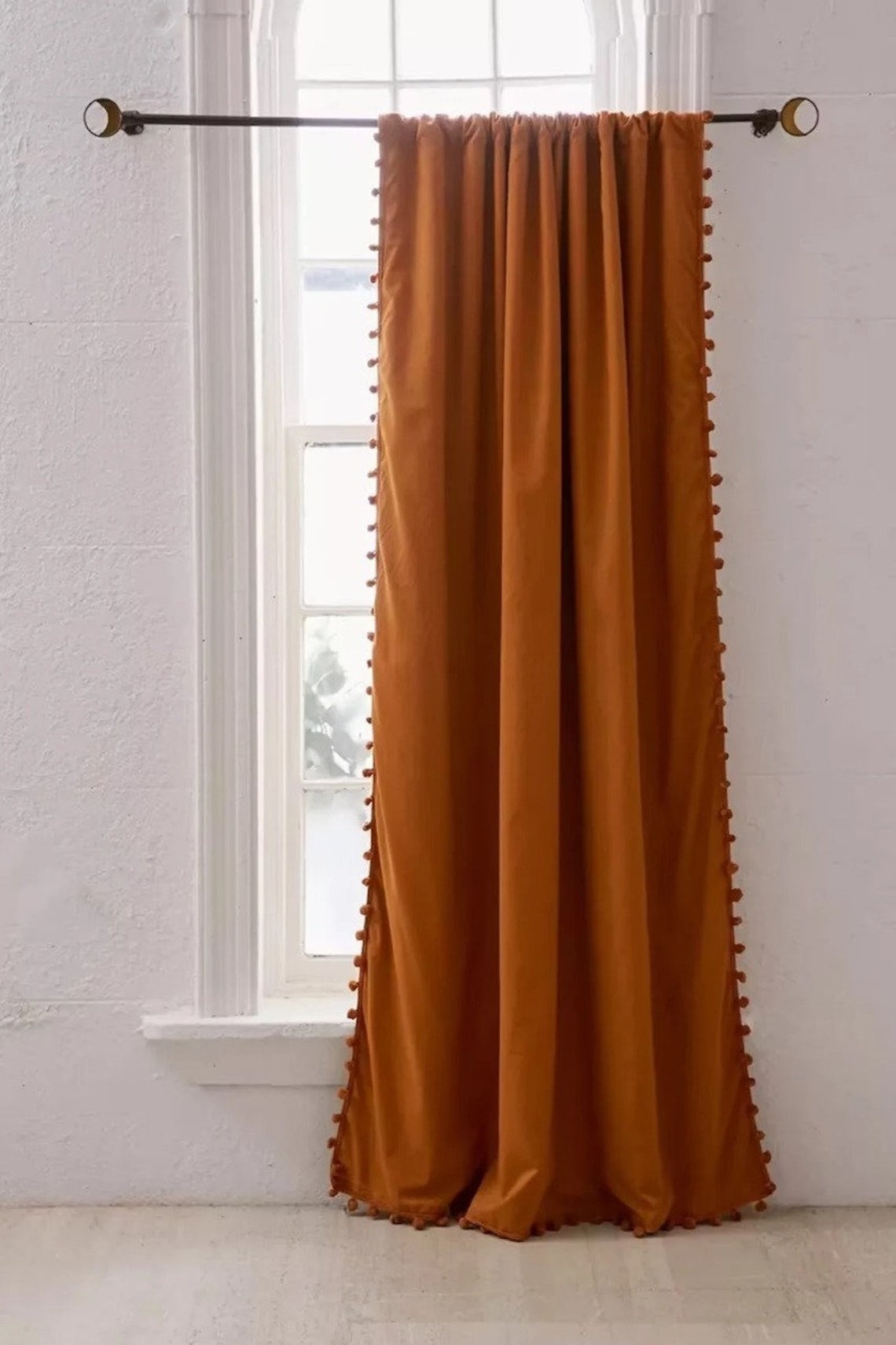 CURTAINS Burnt Orange Curtain Drapery for Living Etsy
