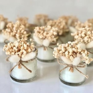 Vela de recuerdo de boda personalizada, flores secas, regalos de compromiso al por mayor