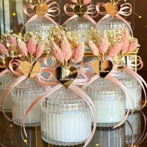 Personalised Candle Wedding Favor for Guests,Luxury Wedding Favor,Glass Candle Favor,Engagement Favor,Baby Shower Favors Gifts