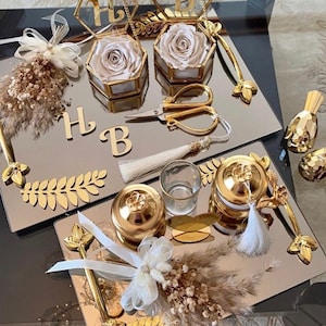 Personalized Engagement Tray Set, Nikkah Tray, Customzed Nikkah Ring Plate, Customized Ring Holder, Customized Tray, Tray Set