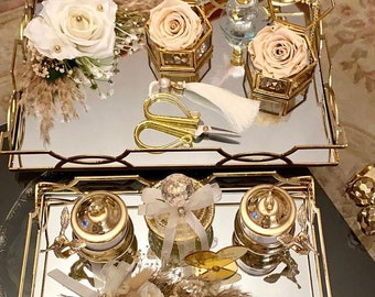 Wedding Tray Set,Nikkah Tray Set,Engagement Tray Set ,Luxury Wedding Tray Set ,Elegant Wedding Tray Set,Personalized Wedding Tray Set