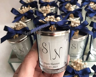 Luxury Wedding Candle Favors , Candle Favors , Aniversary Candle Gifts , Personalized Candle Favors ,Bridal Shower Candle Favors , Baptism
