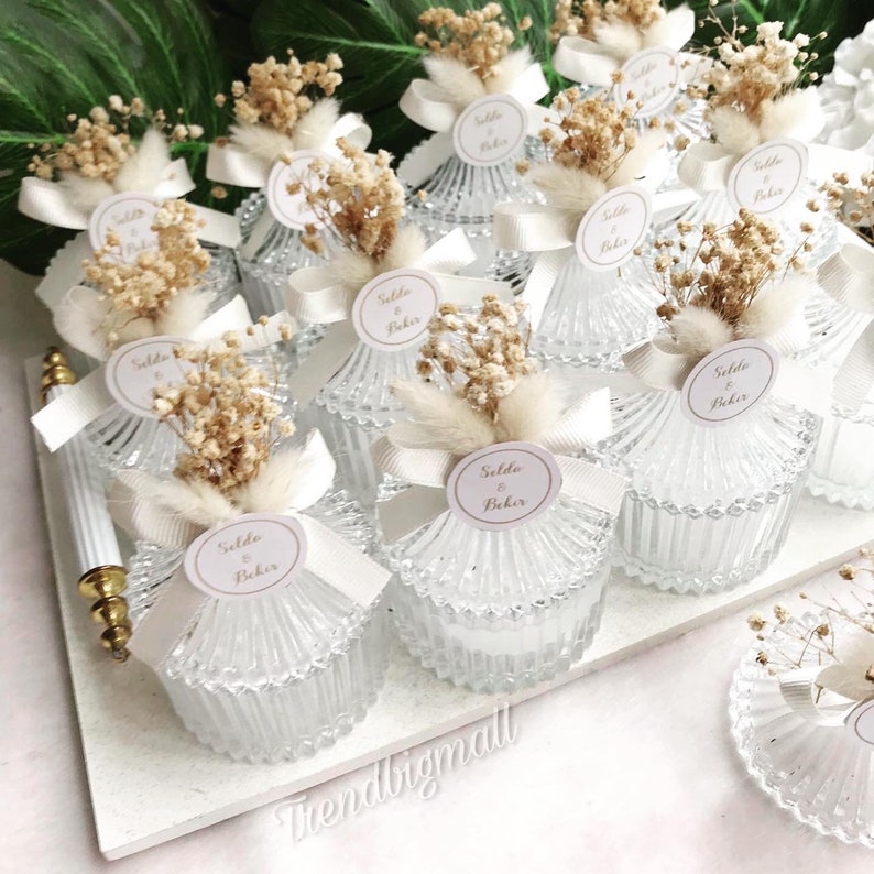 Personalized Wedding Candle Favors, Luxury Glass Jar - Etsy