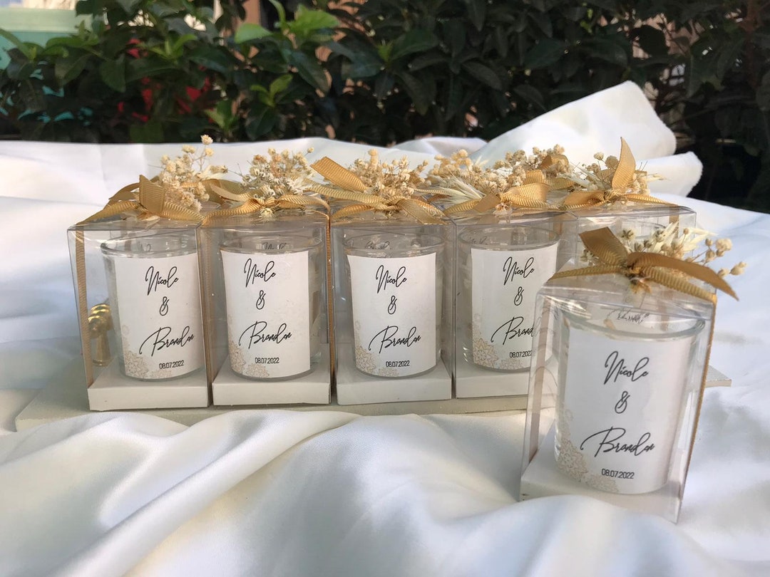 Luxury Wedding Candle Favors,elegant Candle in Glass, Wedding Favor for