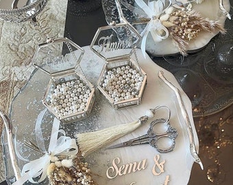 Personalized Epoxy Wedding Tray Set, Nikkah Ceremony Decor