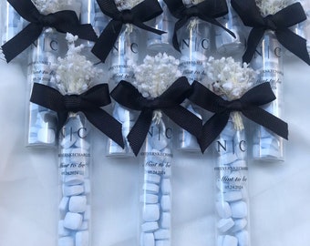 Personalized Candy Favors ,Wedding Candy Favors ,Glass Tube Candy Favors, Candy Favors ,Elegant Candy Favors ,Bridal Shower ,Glass Tube