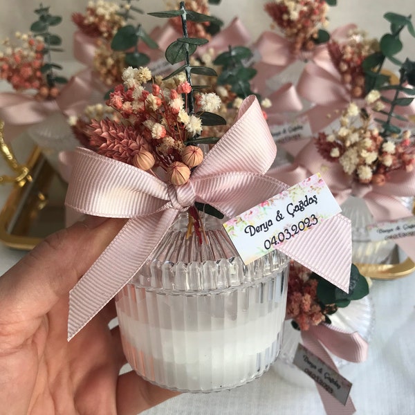 Personalized Luxury Wedding Favor for Guests, Luxury Wedding Favors, Classy mica Candle , Baby shower Favors, Bridal Shower Favors