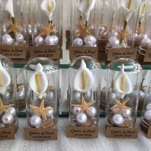Regalo per tubi di fiori secchi per matrimoni, bomboniere personalizzate, bomboniere rustiche, bomboniere per addio al nubilato, bomboniere Fanus per, regalo di nozze rustico