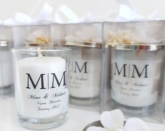 Personalisierte Hochzeitskerze Gastgeschenke, Luxus Gastgeschenk