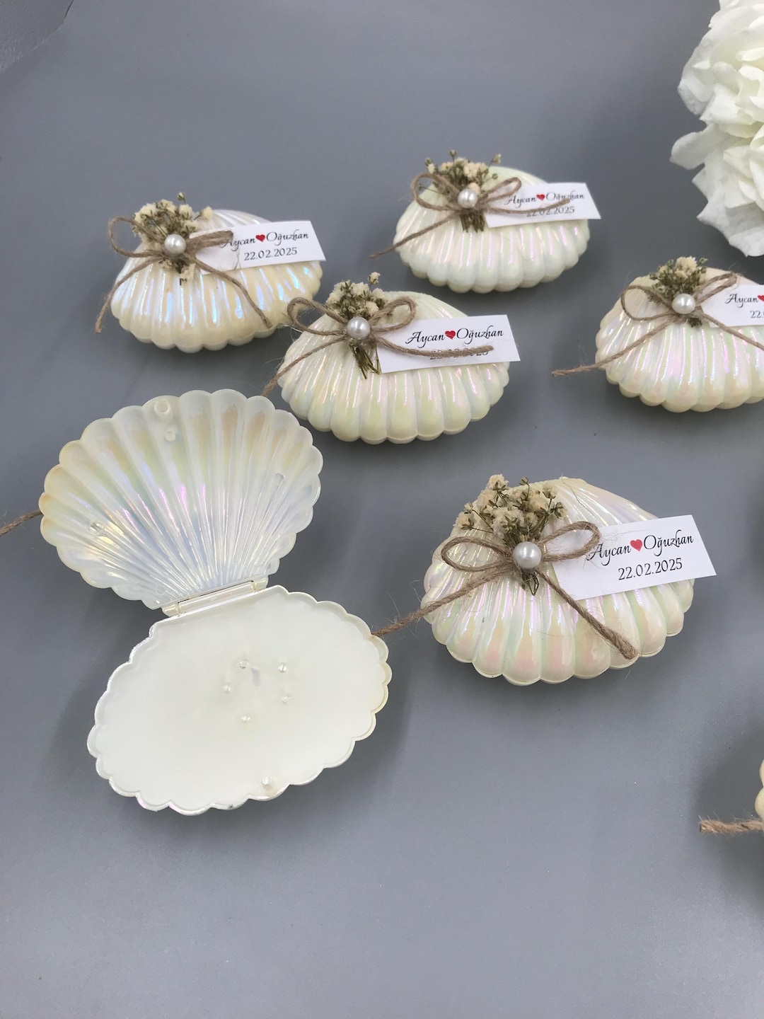 Shell Favour Oyster Shell Candle Favor, Unique Wedding Gift, Sea Theme - Etsy