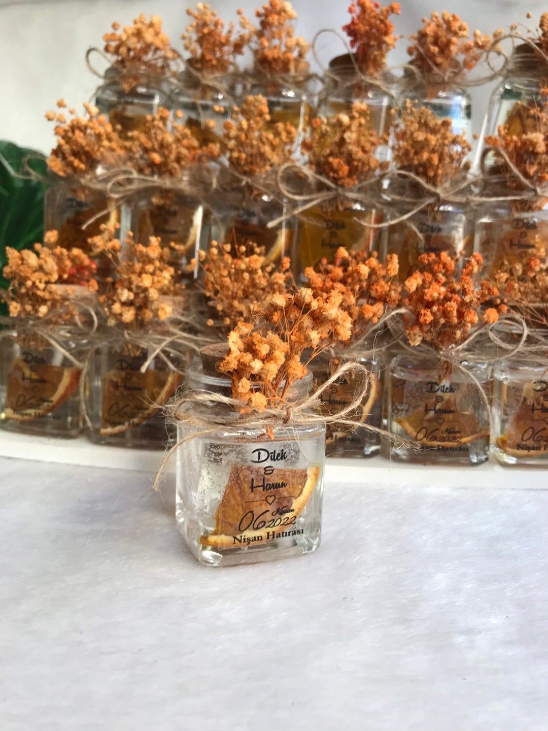 Personalized Wedding Candle Favors, Dried Orange, Glass Jar - Etsy