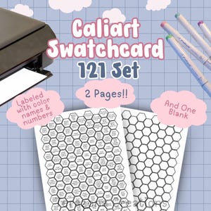 Caliart 121 Set Alcohol Marker Swatch Card, Instant Download-Printable Swatch Card, Pre-labeled