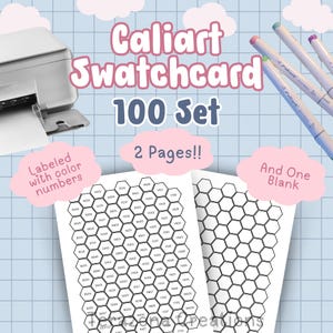 Caliart 100 Set Alcohol Marker Swatch Card, Instant Download-Printable Swatch Card, Pre-labeled