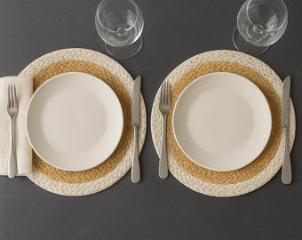 Round Placemats, set of 4 table mats, boho mats for home decor