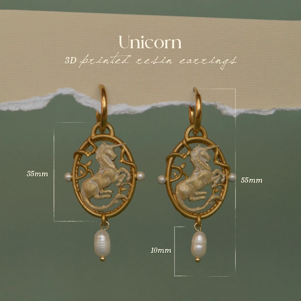 Mittelalterliche Einhorn-Ohrringe