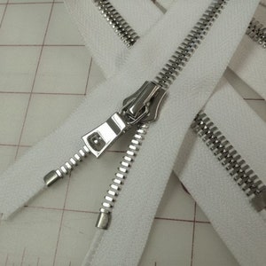 Leekayer #8 20 Inch Zippers for Jackets Sewing Coats Crafts Silver  Separating Jacket Zipper Metal Zipper Heavy Duty (20 Silver)