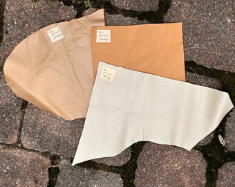 BONE COLOR SALE/Reduced Very Soft Leather Plonge Project Leather 1.5-2.0 oz.
