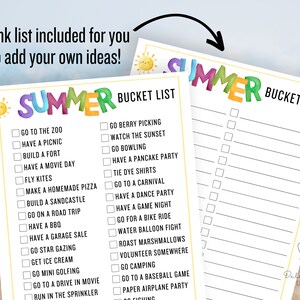 Summer Bucket List | Printable Summer Activities for Kids and Adults | Summer Vacation Checklist | Family Activities for Summer Break