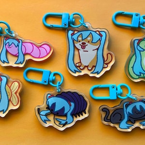 Hatsune Miku Animals Keychains // Funny Cute 1.75in Acrylic Keychains Mystery Charm // Double Sided