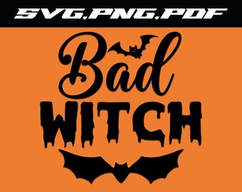 悪い魔女のハロウィンSVGファイル•デジタルダウンロード•Cricut用SVGファイル•シルエット•クリップアート•印刷可能•SVG PNG PDF