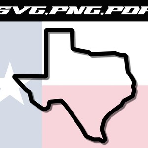 Texas Outline Svg File•Digital Download•Svg File for Cricut•Silhuotte•Clipart•Printable•SVG PNG PDF