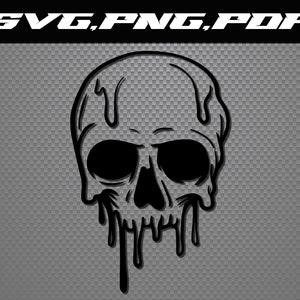 Dripping Skull Svg File•Digital Download•Svg File for Cricut•Silhuotte•Clipart•Printable•SVG PNG PDF
