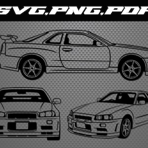 1999 Nissan Skyline Silhouette Jdm Svg File, Cricut, Silhouette, Cut Files, Digital File, Vinyl Cutting File SVG PNG PDF