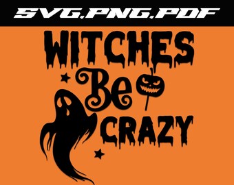魔女が夢中になるハロウィーン SVG ファイル•デジタルダウンロード•Cricut 用 SVG ファイル•シルエット•クリップアート•印刷可能•SVG PNG PDF