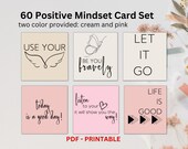 Printable Positive Mindset Cards | Mindset Cards| Daily Affirmation Cards | Daily Positive Cards | Simple Card Set