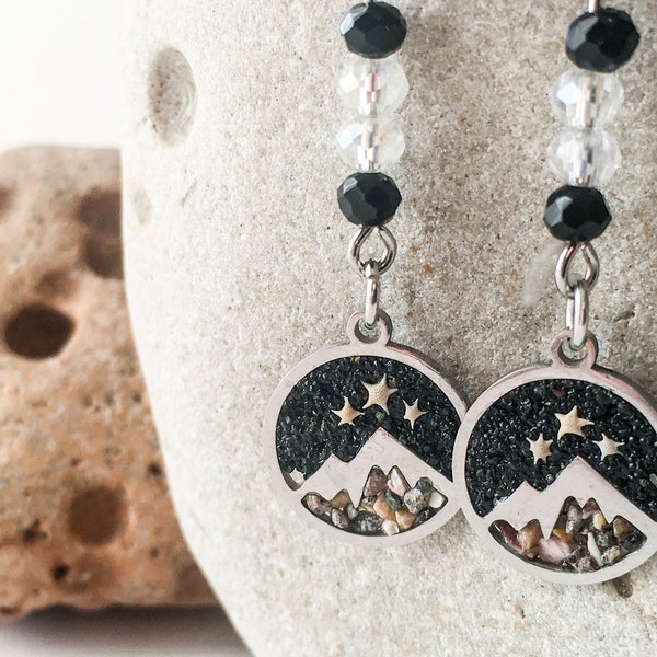 Mountain & Stars, *licensed* ACOTAR Velaris dangle earrings