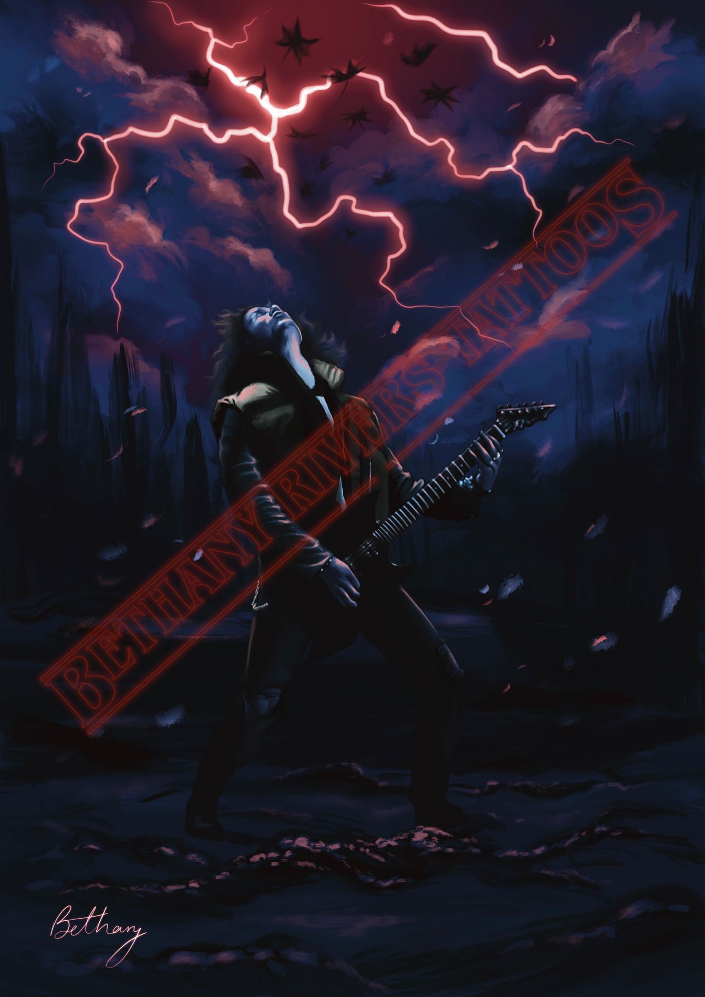 Eddie Munson Stranger Things Guitar Solo Art Print A4 Etsy Canada