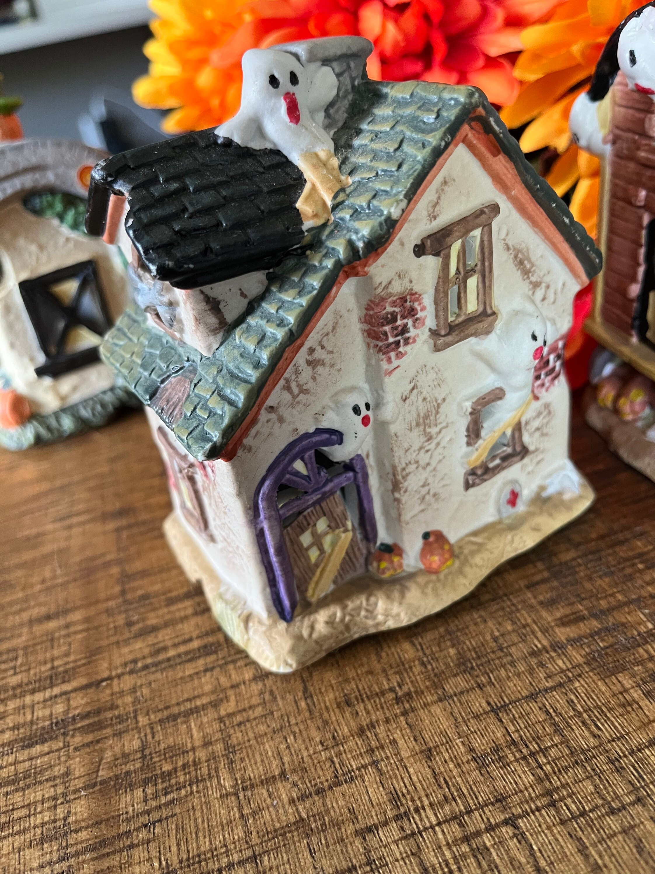 Halloweentown Set of Five Haunted Houses Halloween Ceramic Set Etsy
