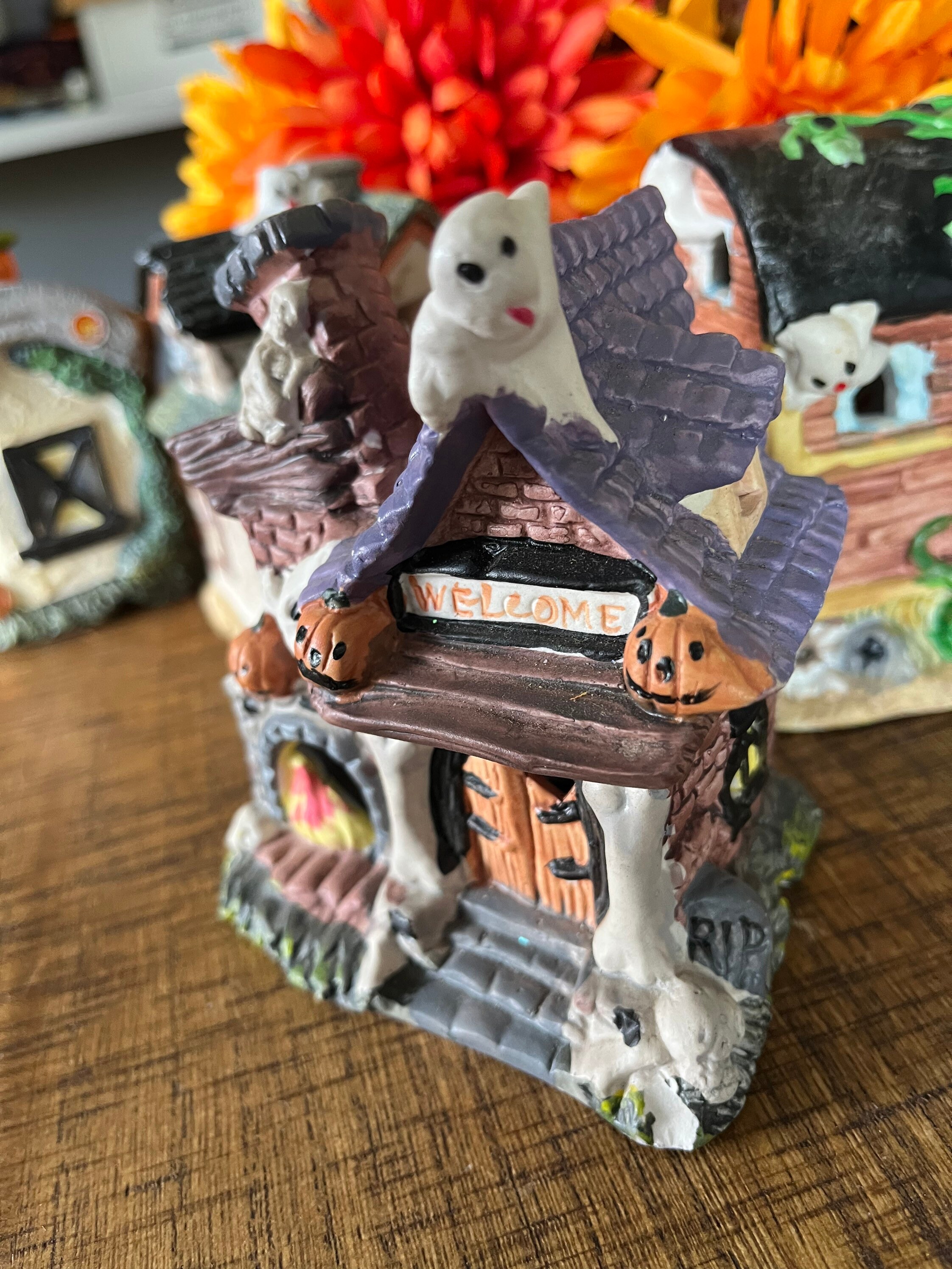 Halloweentown Set of Five Haunted Houses Halloween Ceramic Set Etsy